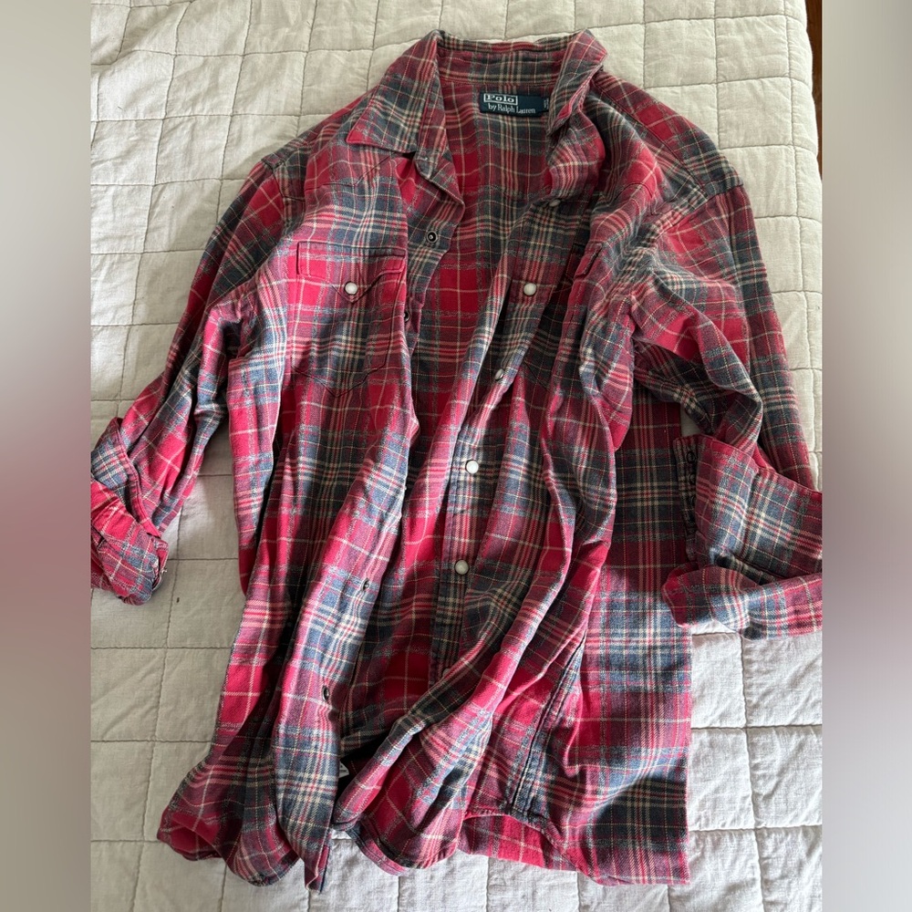 Ralph Lauren Polo - Boyfriend Pearl Snap Flannel
